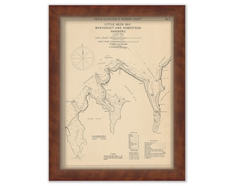 Little Neck Bay, Manhasset, Hempstead Harbor, Long Island   - 1901 Nautical Chart by George W. Eldridge