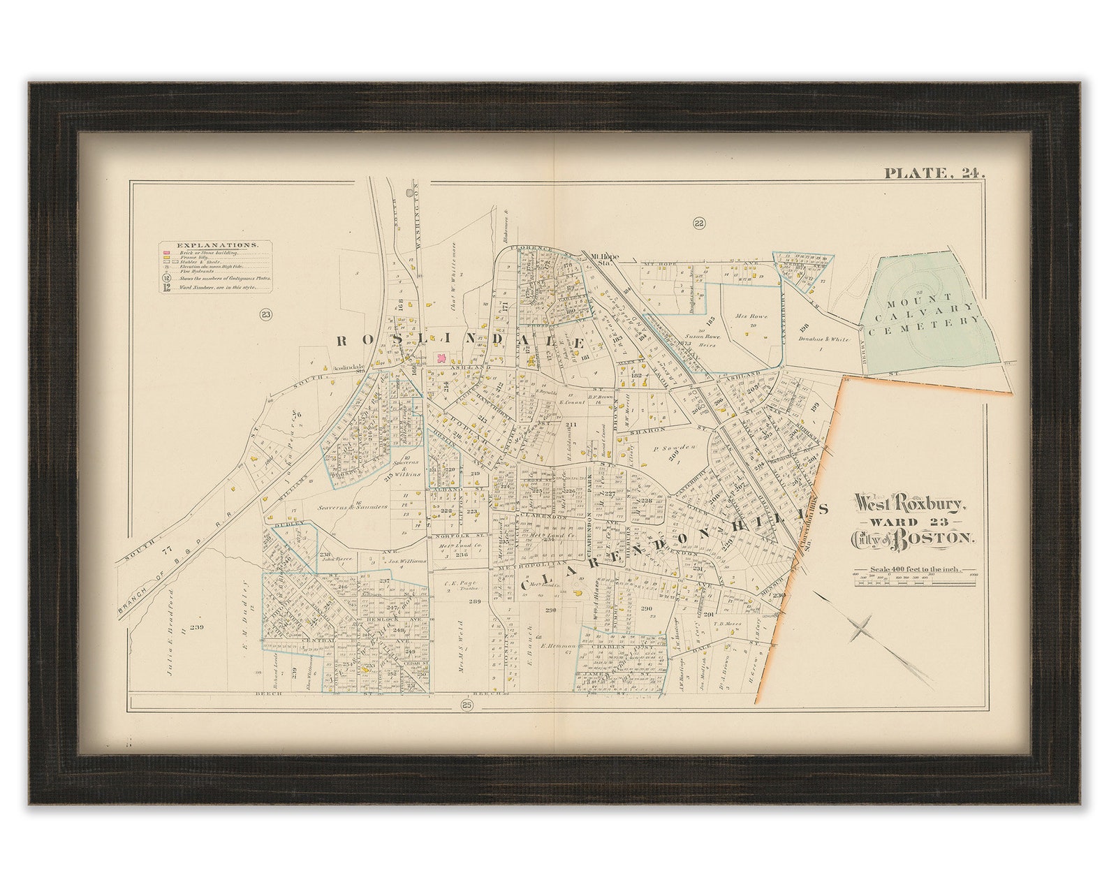 ROSLINDALE and WEST ROXBURY Boston Massachusetts 1882 Map Etsy