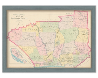 DELAWARE COUNTY, Pennsylvania - 1892 Map