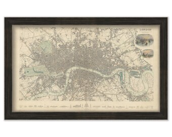 LONDON, ENGLAND 1836 MAP