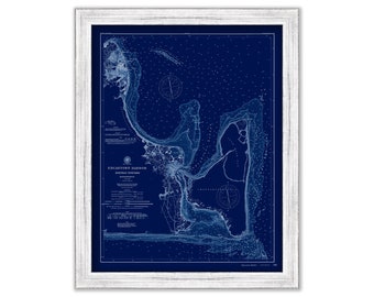 Edgartown, Martha's Vineyard, Massachusetts 1894 Nautical Chart Blueprint