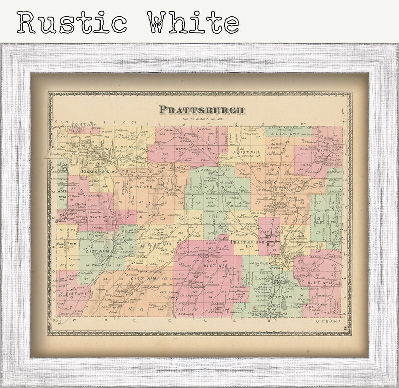 PRATTSBURGH New York 1873 Map Replica or Genuine ORIGINAL Etsy