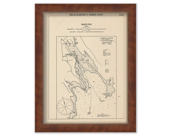 MARION, Massachusetts - Nautical Chart by George W. Eldridge 1901
