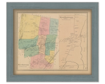 West Hartford, Connecticut, 1869 Map, Replica or GENUINE ORIGINAL