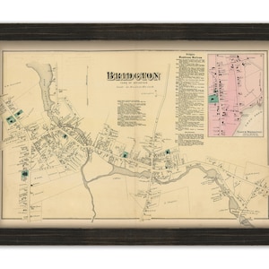 BRIDGTON, Maine 1871 Map, Replica or Genuine ORIGINAL