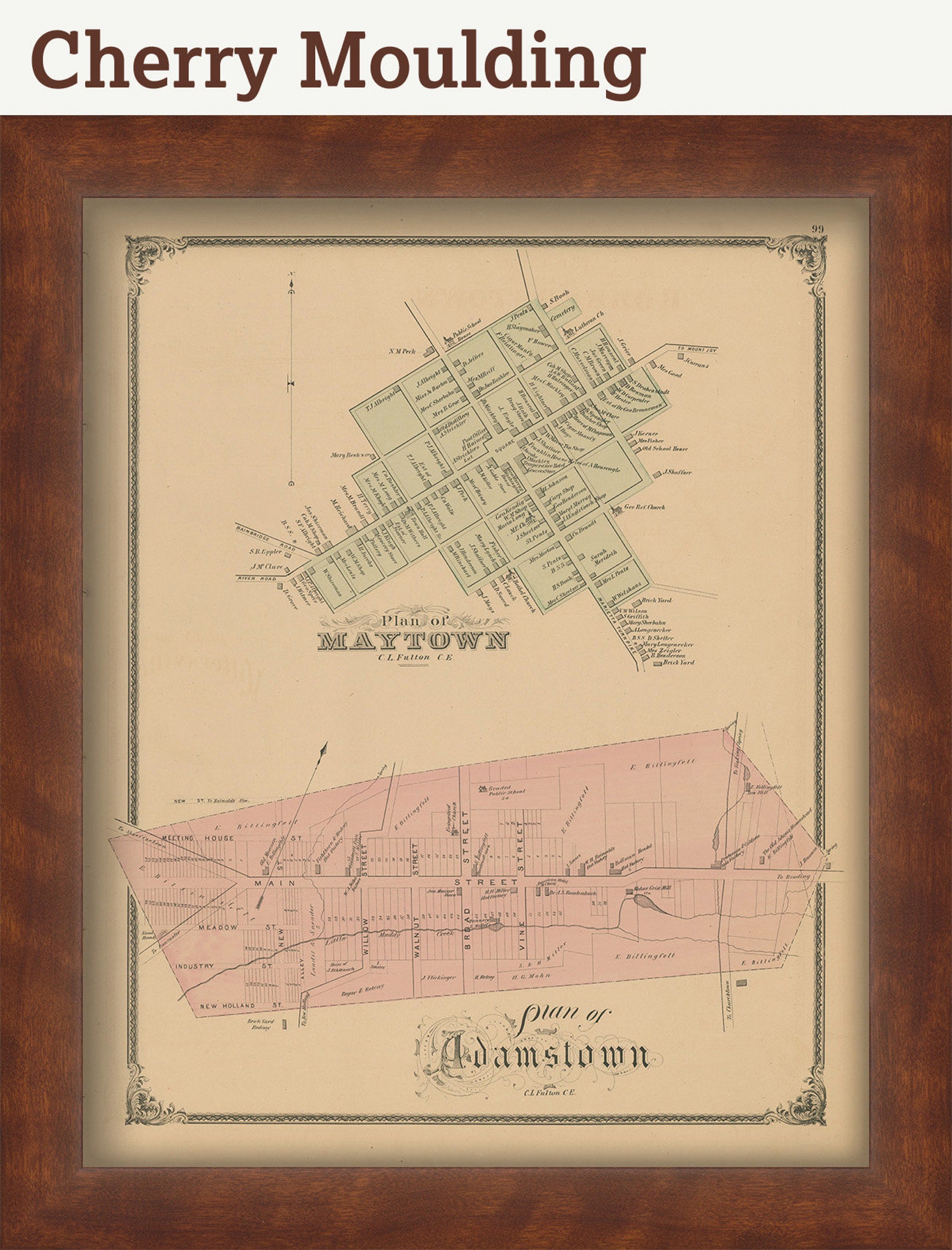 Maytown and Adamstown Pennsylvania 1875 Map Replica or Etsy