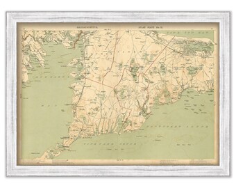 FALMOUTH/BARNSTABLE, Massachusetts Map/Chart - 1891