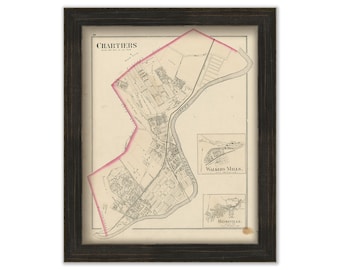 CHARTIERS, Pennsylvania 1876 Map - Replica or Genuine ORIGINAL