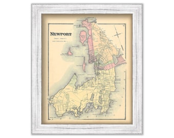 NEWPORT, Rhode Island 1870 Map - Replica or Genuine ORIGINAL