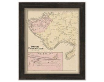 SOUTH VERSAILLES and Walls Station, Pennsylvania 1876 Map - Replica or Genuine ORIGINAL