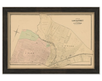 LOCKPORT, New York 1875 Map, Replica or Genuine Original
