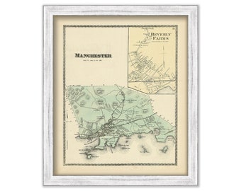 MANCHESTER, Massachusetts 1872 Map - Replica or Genuine ORIGINAL
