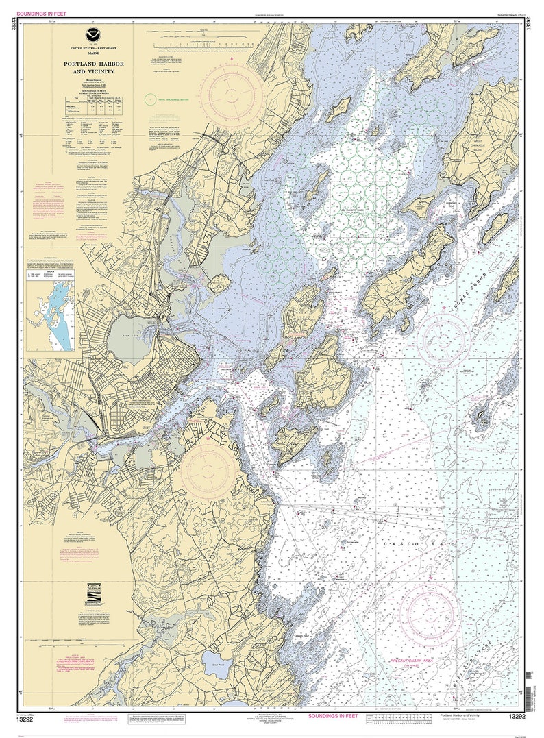 PORTLAND HARBOR, Maine Nautical Chart 2002 Etsy