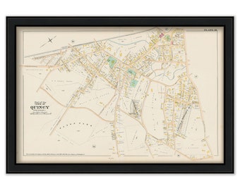 Town of QUINCY, Massachusetts 1888 Map