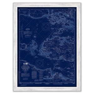 SAINT LAWRENCE RIVER, New York - The Thousand Islands 2019 Nautical Chart Blueprint