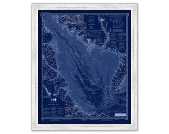 DELAWARE BAY, Delaware and New Jersey -  2017 Nautical Chart Blueprint