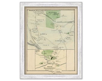 North and South Williamstown, Massachusetts 1876 Map-Colored Reproduction