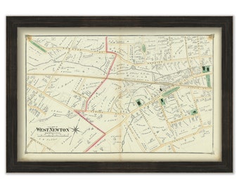 City of NEWTON, WEST NEWTON, Massachusetts 1874 Map