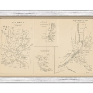 WINCHESTER, New Hampshire 1892 Map, Replica or Genuine ORIGINAL