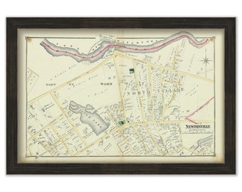 City of NEWTON, NEWTONVILLE/NONANTUM, Massachusetts 1874 Map