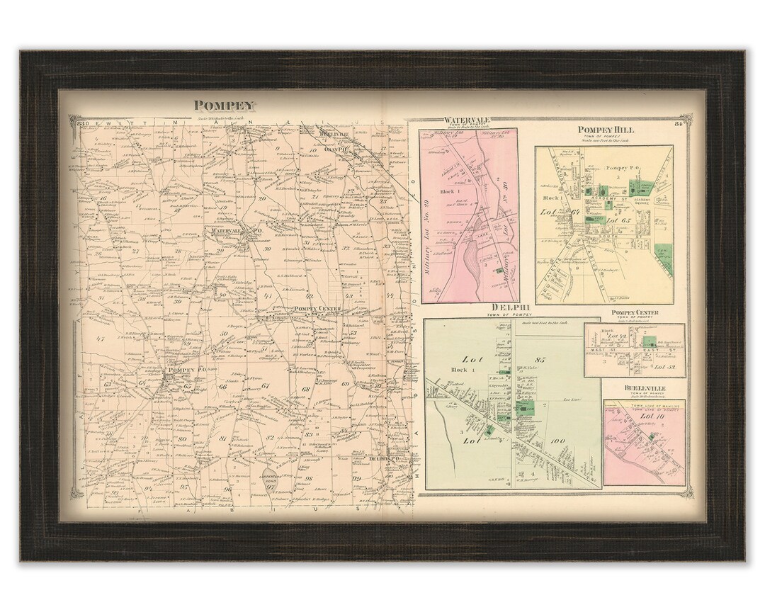 POMPEY, New York 1874 Map Etsy
