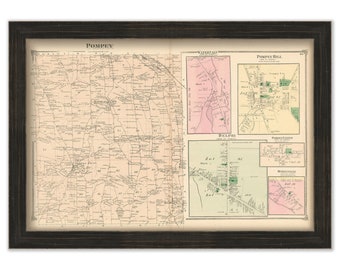 POMPEY, New York -  1874 Map