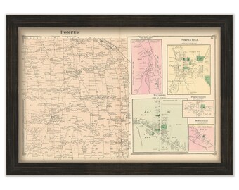 POMPEY, New York -  1874 Map