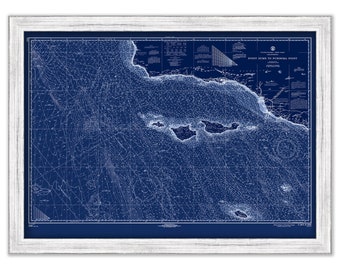 Santa Cruz, Santa Rosa, San Miguell, San Nicolas, Santa Barbara and Anacapa Islands, California  - 1967 Nautical Chart Blueprint