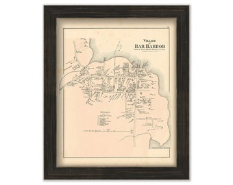 BAR HARBOR, Maine 1881 Map, Replica or Genuine Original