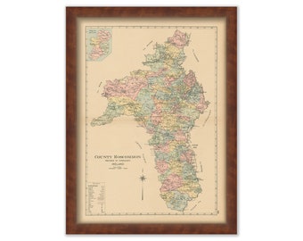 COUNTY ROSCOMMON, Ireland 1901 Map - Replica or GENUINE Original