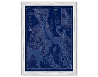 City of PROVIDENCE and NARRAGANSETTS BAY, Rhode Island - Nautical Chart Blueprint published in 2016