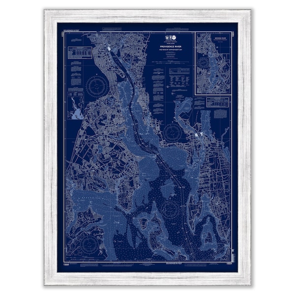 City of PROVIDENCE and NARRAGANSETTS BAY, Rhode Island - Nautical Chart Blueprint published in 2016