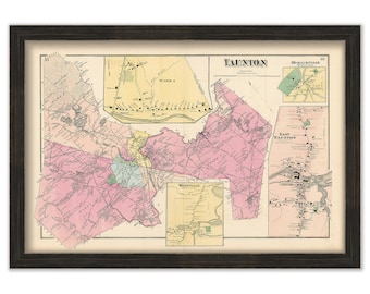 TAUNTON, Massachusetts 1871 Map - Replica or Genuine ORIGINAL