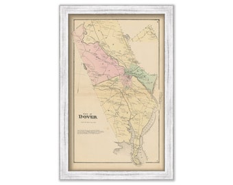 City of DOVER, New Hampshire 1871 Map, Replica or GENUINE ORIGINAL