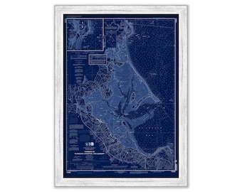 Plymouth, Kingston and Duxbury, Massachusetts - Nautical Chart Blueprint by NOAA