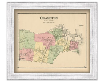 CRANSTON, Rhode Island 1870 Map