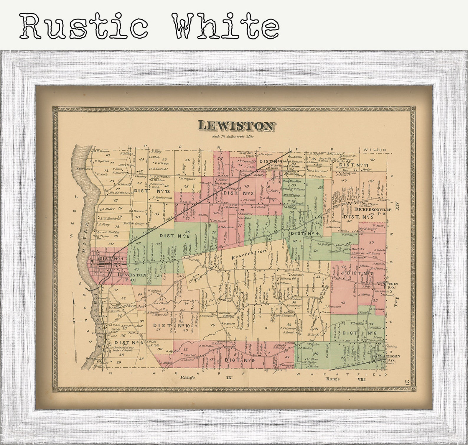 LEWISTON New York 1875 Map Replica or Genuine Original Etsy