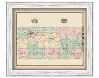 EAU CLAIRE COUNTY, Wisconsin 1878 Map, Replica or Genuine Original