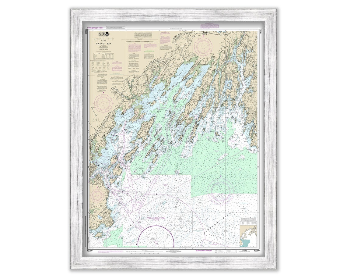 CASCO BAY Maine 2019 Nautical Chart Etsy
