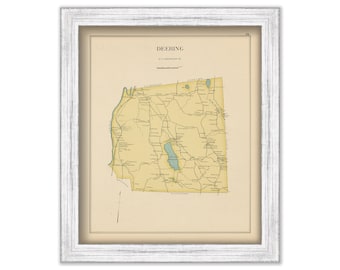 DEERING, New Hampshire 1892 Map, Replica or genuine ORIGINAL