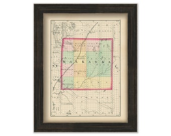 KALKASKA COUNTY, Michigan 1873 Map - Replica or Genuine Original