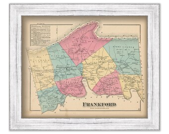 FRANKFORD, Pennsylvania 1872 Map - Replica or Genuine ORIGINAL