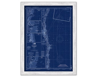 MILWAUKEE, Wisconsin - 2012 Nautical Chart Blueprint by NOAA