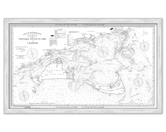 Vineyard Sound Light Ship to Chatham-Chart C - Black + White - by George W. Eldridge 1924