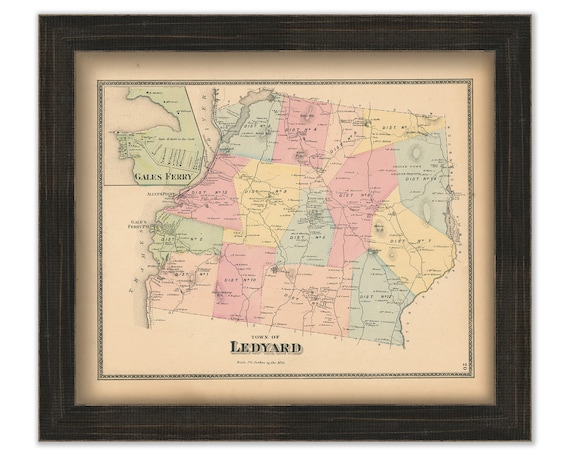 LEDYARD Connecticut 1868 Map | Etsy