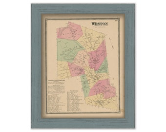 WESTON, Windsor County, Vermont 1869 Map - Replica or Genuine ORIGINAL