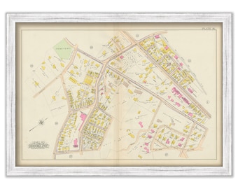 BROOKLINE, Massachusetts 1900 map, Plate 16 - Boylston St, Cypress St, Chestnut Street - Replica or GENUINE ORIGINAL