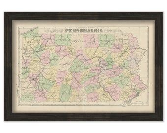 STATE of PENNSYLVANIA 1876 Map - Replica or Genuine ORIGINAL