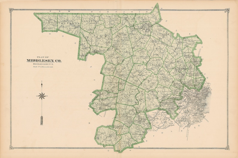 WAYLAND Massachusetts 1875 Map Replica or Genuine ORIGINAL Etsy