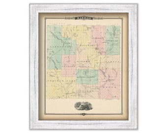 BARRON COUNTY, Wisconsin 1878 Map, Replica or Genuine Original